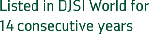 Listed in DJSI World for 12 consecutive years